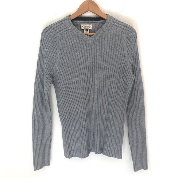 American Rag Cotton Ribbed V-Neck Sweater - Picture 1 of 10